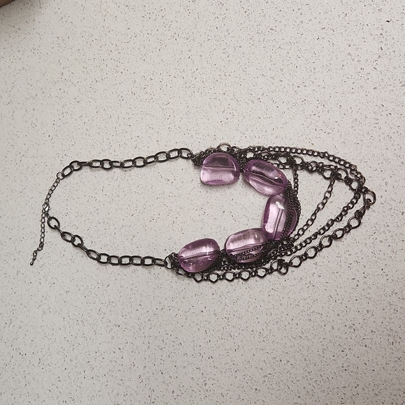 Maurices 5 Tier Beaded Fashion Statement Chain Necklace - Picture 1 of 4
